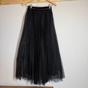 Women's Exquise Tulle Black Polka Dot Maxi Arlo Skirt Size 2 NEW